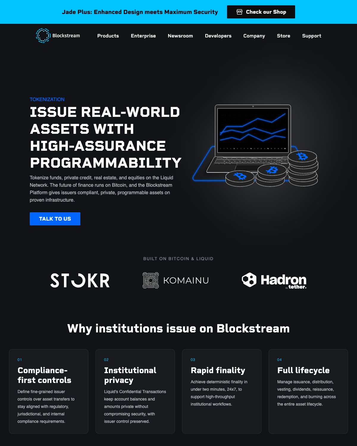 Asset Tokenization landing page
