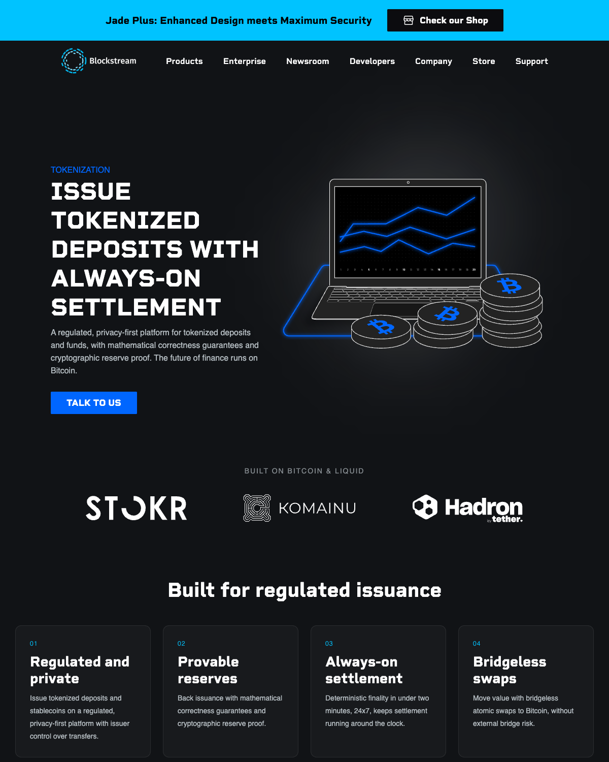 Tokenized Deposits landing page