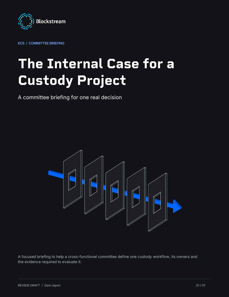 ECS Dark report, page 1: The Internal Case for a Custody Project