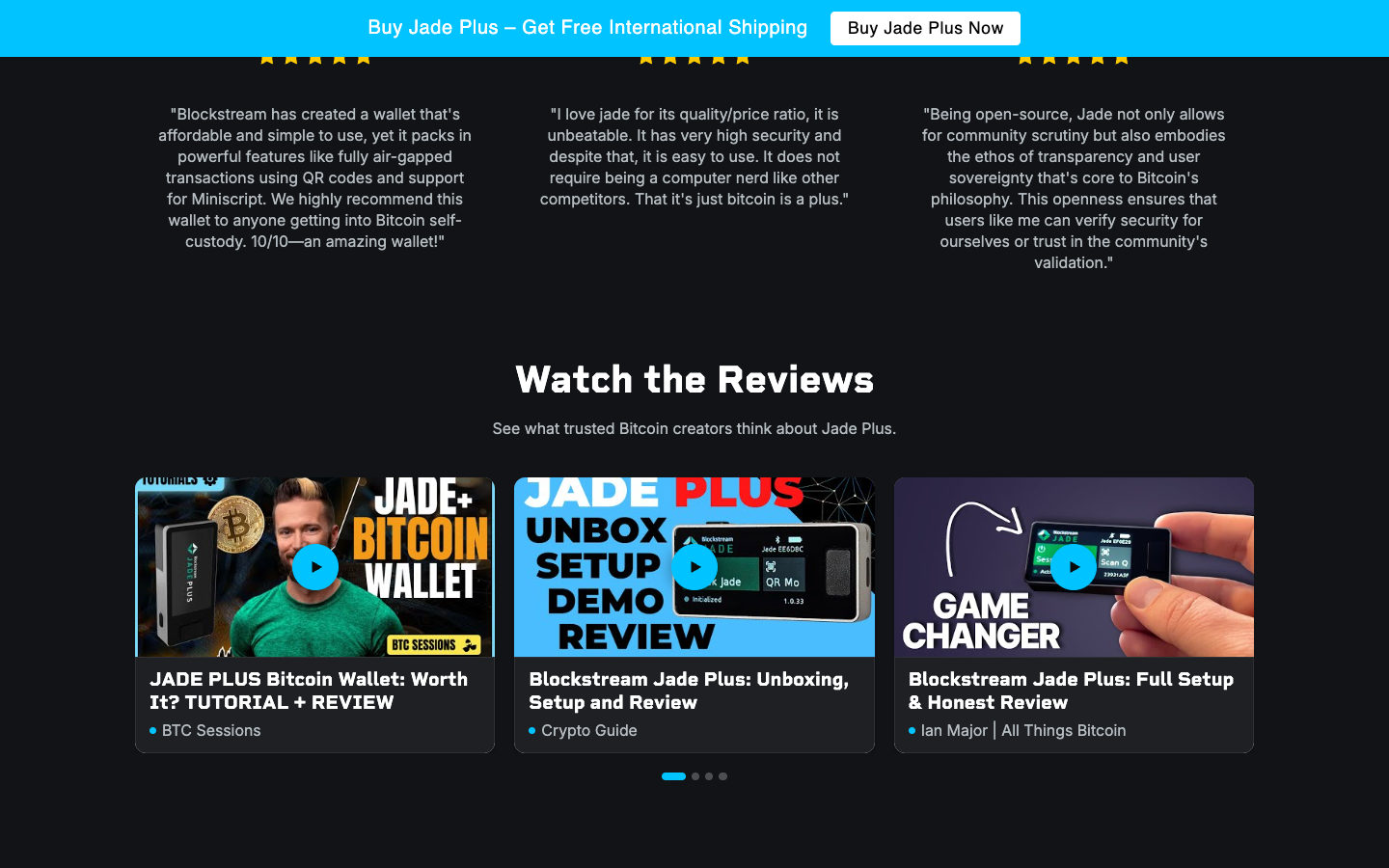 Live reviews section